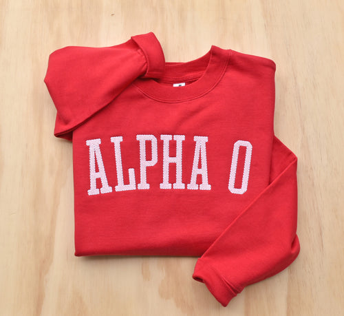 Alpha Omicron Pi Collegiate Arch Red Sweatshirt