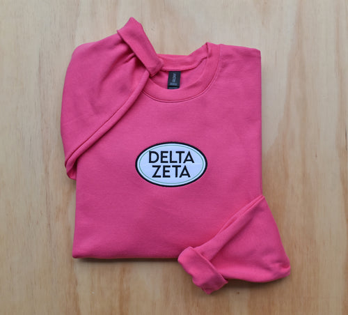Delta Zeta Oval Pink Sweatshirt