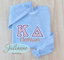 Kappa Delta Clemson Gingham Letter Grey Sweatshirt