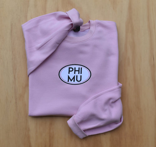 Phi Mu Oval Patch Sweatshirt