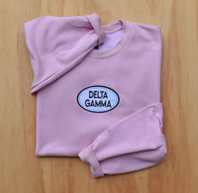 Delta Gamma Oval Patch Pink Sweatshirt