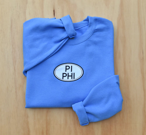 Pi Beta Phi Oval Patch Blue Sweatshirt