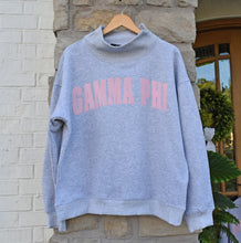 Gamma Phi Beta Pink Letter Mock Neck Sweatshirt