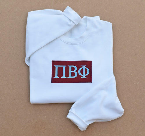 Pi Beta Phi Patch White Sweatshirt
