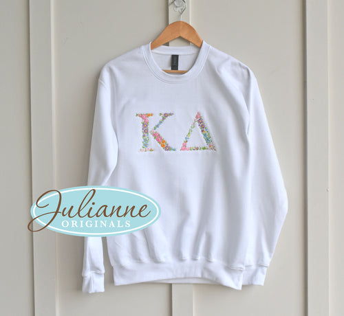 Kappa Delta White Floral Sweatshirt