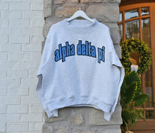 Alpha Delta Pi Lowercase Raw Edge Mock Neck Sweatshirt