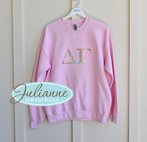 Delta Gamma Floral Letter Pink Sweatshirt