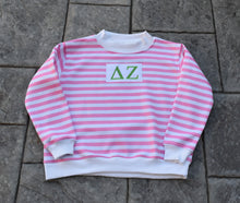 Delta Zeta Pink Stripe Mock Neck Sweatshirt