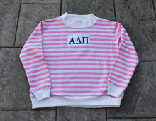Alpha Delta Pi Pink Stripe Mock Neck Sweatshirt