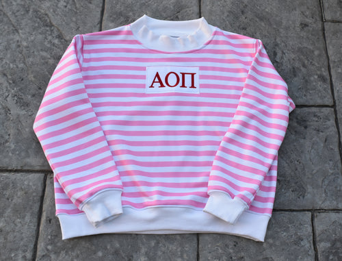 NEW! AOPII  Pink Stripe Mock Neck Sweatshirt