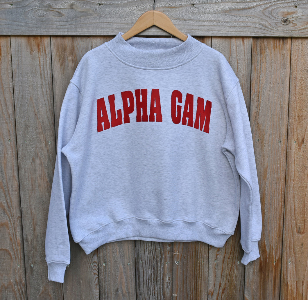 Alpha Gam Mock Neck Sweatshirt