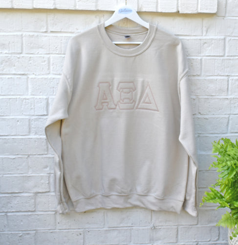 Alpha Xi Delta Oatmeal Tone On Tone Sweatshirt