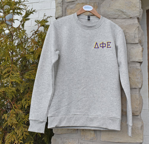 Delta Phi Epsilon Chest Logo Grey Sweatshirt