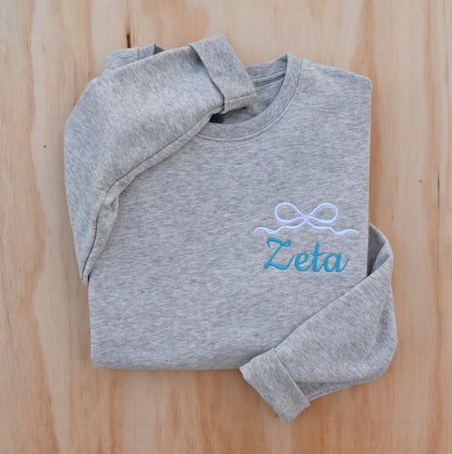 Zeta Bow Grey Sweatshirt
