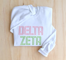Delta Zeta 3D Puff Print White Sweatshirt