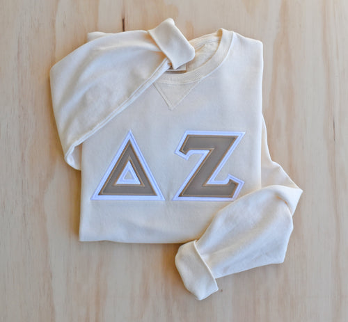 Delta Zeta Neutral Letter Sweatshirt