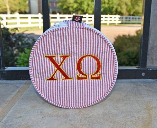 Chi Omega Red Button Bag