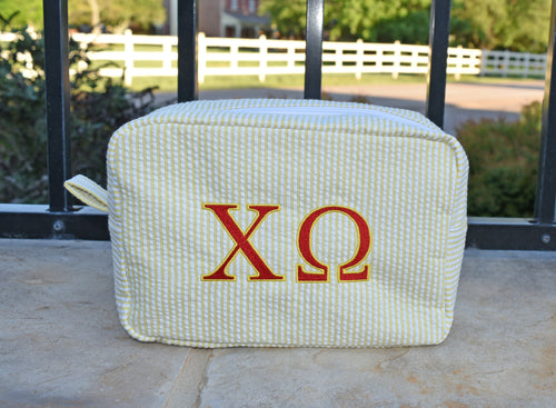 Chi Omega Yellow Cosmetic Bag