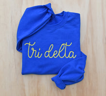 Delta Delta Delta Chain Script Royal Sweatshirt - FINAL SALE