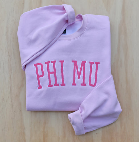 Phi Mu Collegiate Arch Letter Sweatshirt