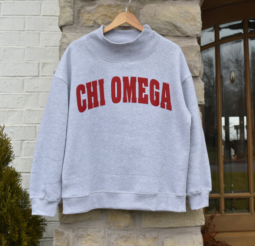 Chi Omega Mock Neck Sweatshirt
