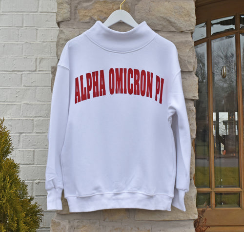 Alpha Omicron Pi  Mock Neck Sweatshirt