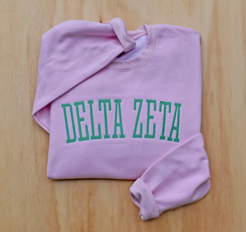 Delta Zeta Arched Collegiate Sweatshirt