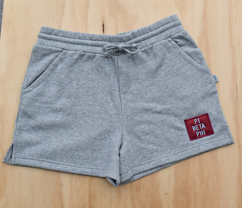 Pi Beta Phi Patch  Grey Shorts