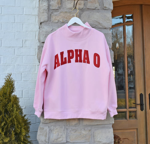 Alpha O  Mock Neck Sweatshirt