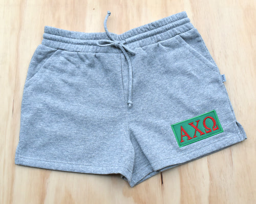 Alpha Chi Omega Patch Grey Shorts
