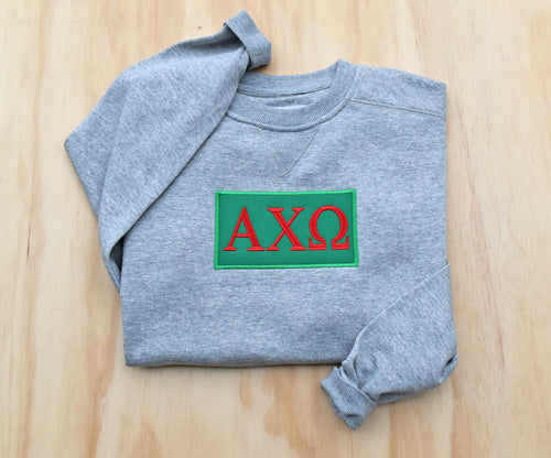 Alpha Chi Omega Patch Grey Sweatshirt