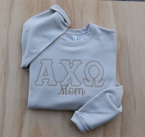 Alpha Chi Omega Mom Oatmeal Sweatshirt