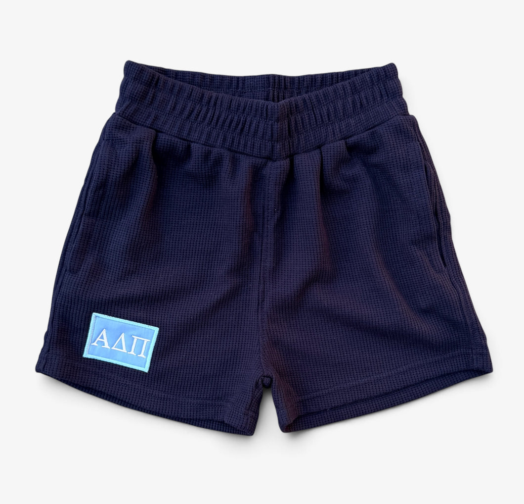 Alpha Delta Pi Navy Waffle Shorts