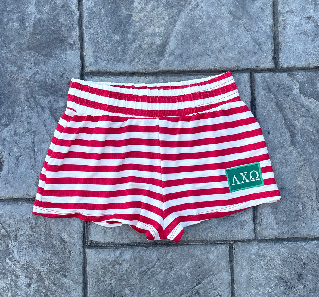 Alpha Chi Omega Red Stripe Shorts