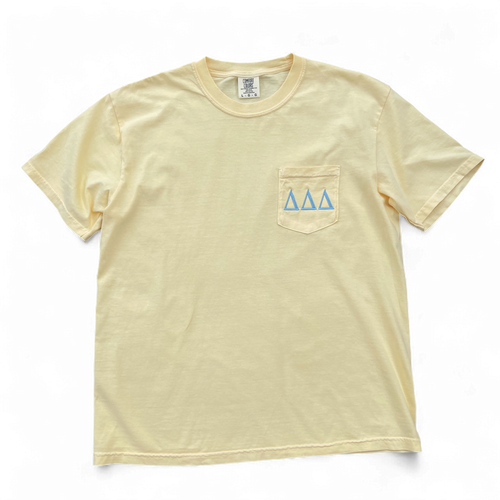 Delta Delta Delta Yellow Pocket Tee