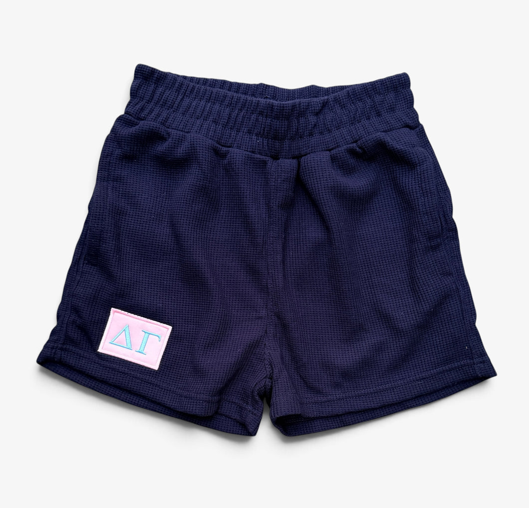 Delta Gamma Navy Waffle Shorts