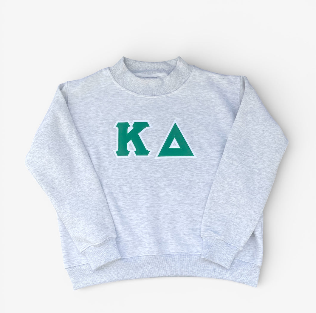 Kappa Delta Stitched Letter Mock Neck Sweatshirt