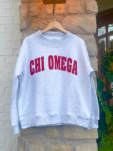 Chi Omega Mock Neck Sweatshirt