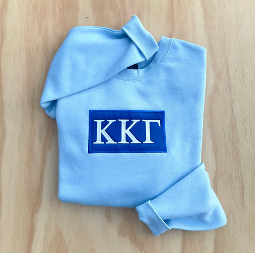 Kappa Letter Patch  Blue Sweatshirt