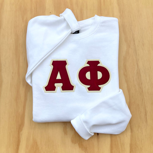 Alpha Phi Classic Letter White Sweatshirt