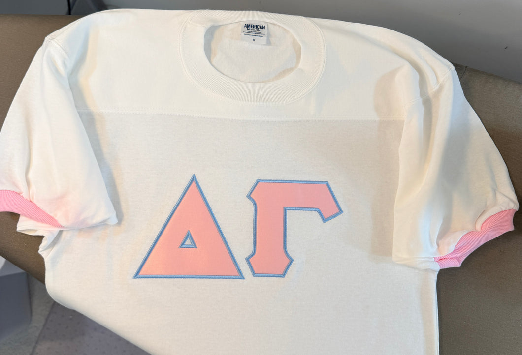 Delta Gamma White Letter Jersey