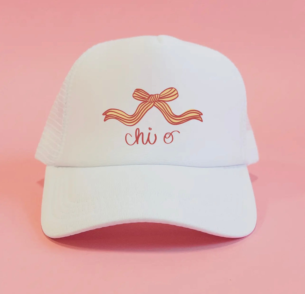 Chi Omega Coquette Sorority Trucker Hat