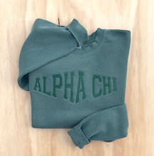 Alpha Chi Omega Green Stitched Sweatshirt