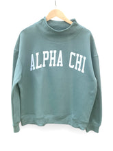 Alpha Chi Green Mock Neck Sweatshirt
