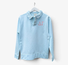 Delta Gamma Polo Collared Blue Sweatshirt