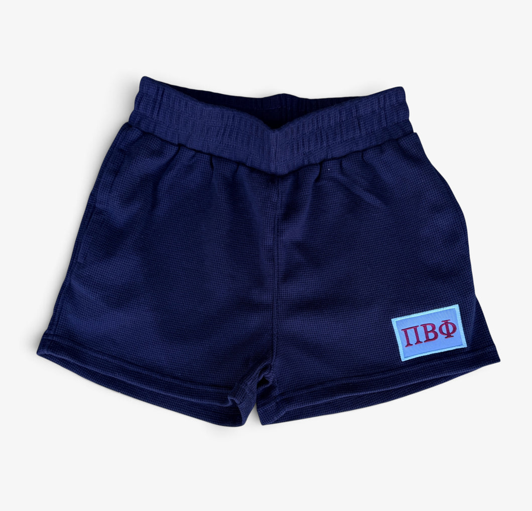 Pi Beta Phi Navy Waffle Shorts