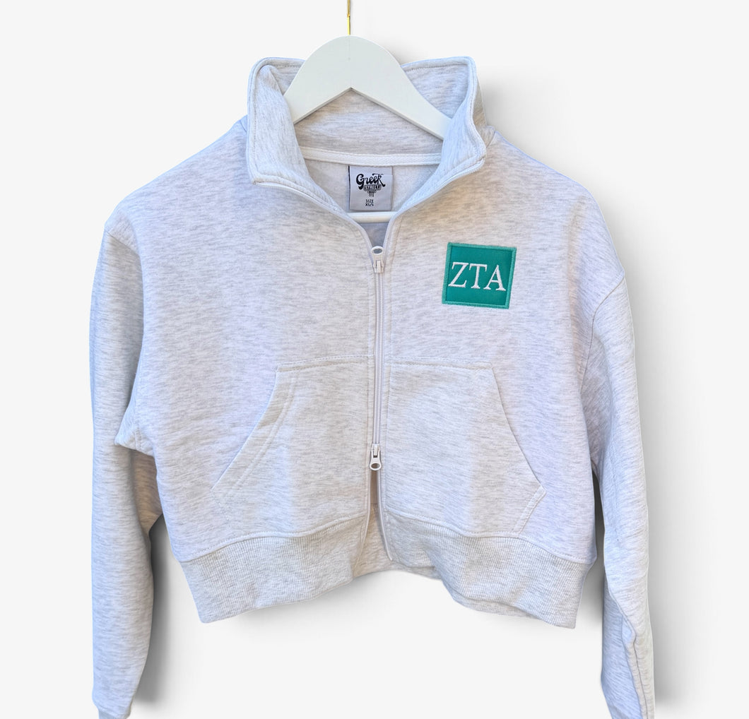 Zeta Tau Alpha Double Zip Grey Jacket