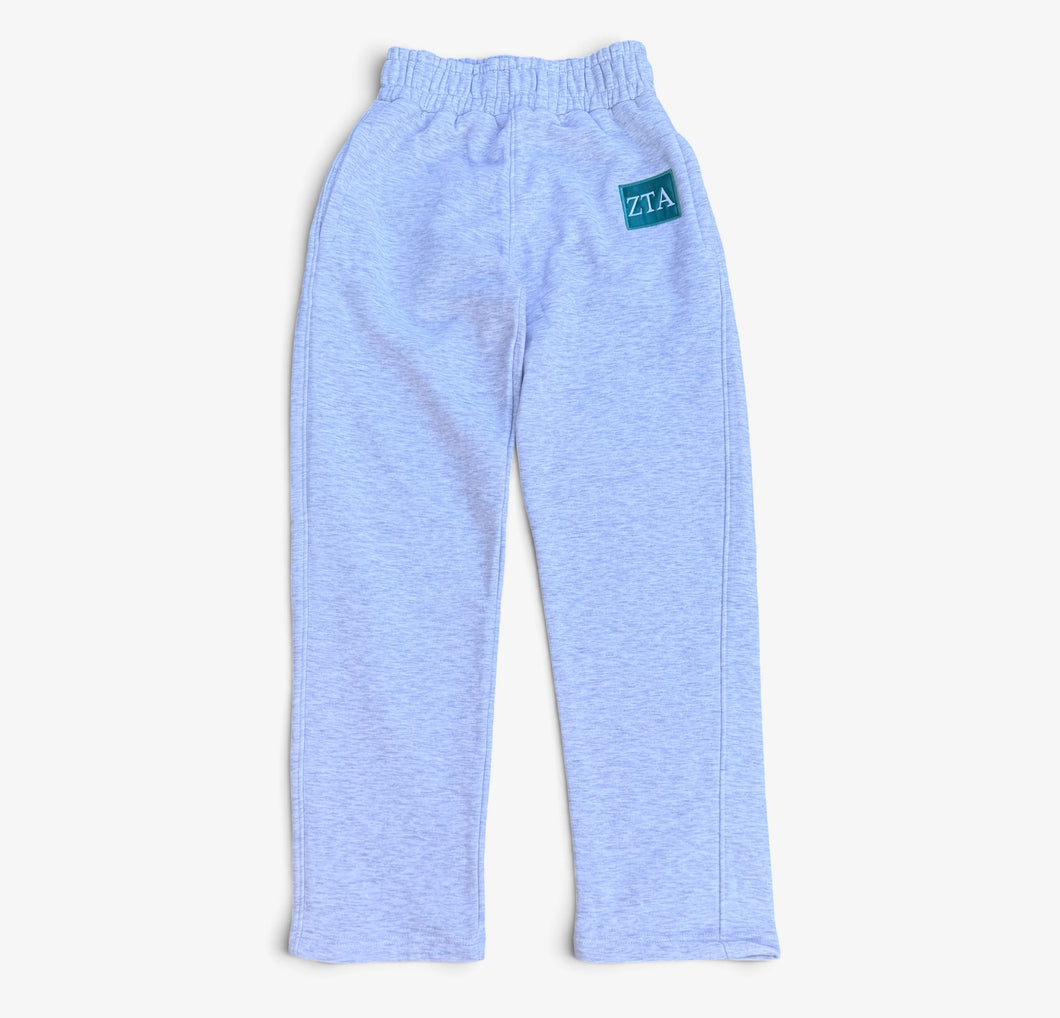 Zeta Tau Alpha Patch Grey Sweatpants