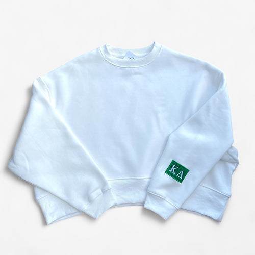 Kappa Delta Patch Sleeve White Sweatshirt