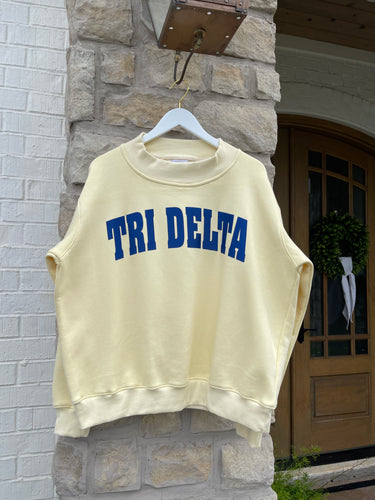 Tri Delta Yellow Mock Neck Sweatshirt